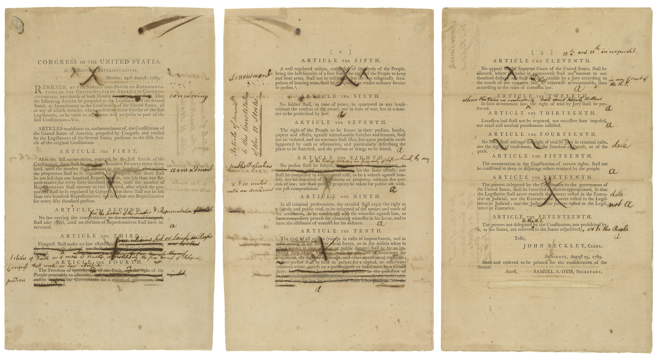First US ‘Bill Of Rights’ Draft on View for Limited Time at National Archives