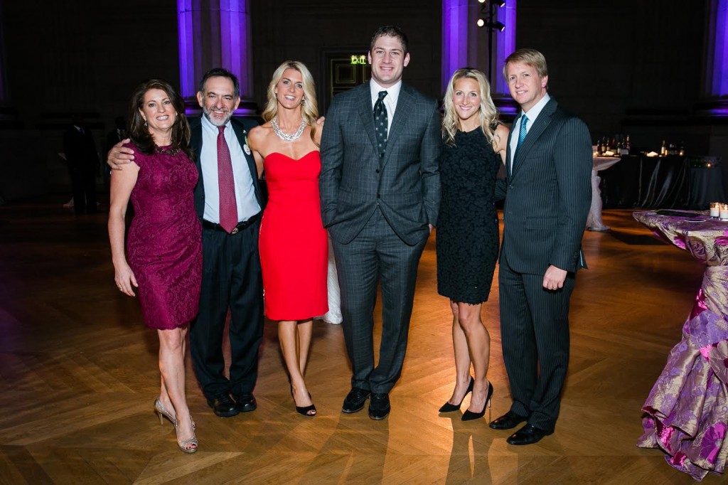 Fair Chance executive director Gretchen Van der Veer, Fair Chance board director Bob King, Fair Chance founder Amanda Marshall, Former Redskin tight end and media personality Chris Cooley, evening’s honorees Carrie and David Marriott