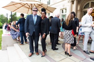 John McCarthy and Arienne Thompson at the Stella Artois Buy a Lady a Drink Reception at the Belgian Ambassador Residence by John Robinson copy