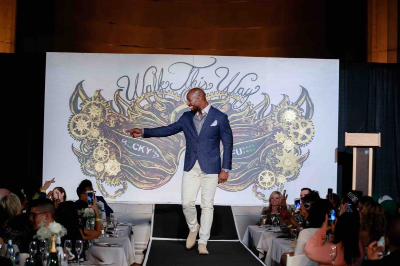 Redskins tight end Vernon Davis hits the catwalk at this years Beckys Fund Walk This Way charity fashion show by Fasil Haile2