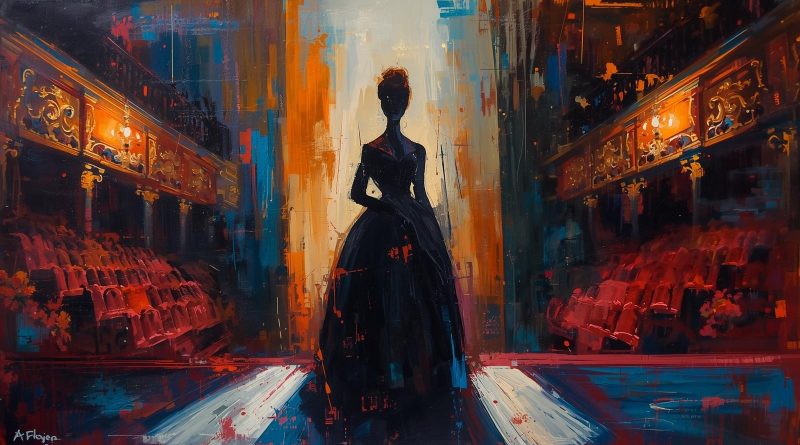 create an abstract image of Lady Danbury at the Folger Theatre in Washington DC