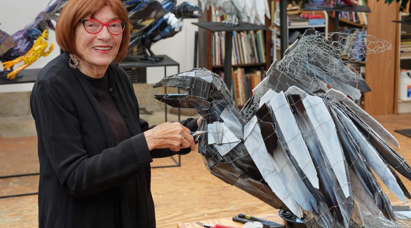 Joan Danziger portrait with raven 2024