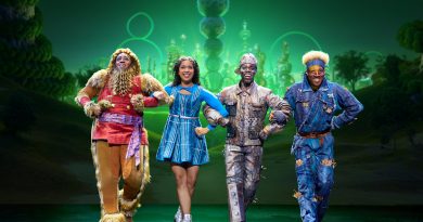 6. Cal Mitchell as The Lion, Phoenix Assata LaFreniere as Dorothy, D. Jerome as The Tinman and Elijah Ahmad Lewis as The Scarecrow in the North American Tour of THE WIZ. Photo by Jeremy Daniel_0867